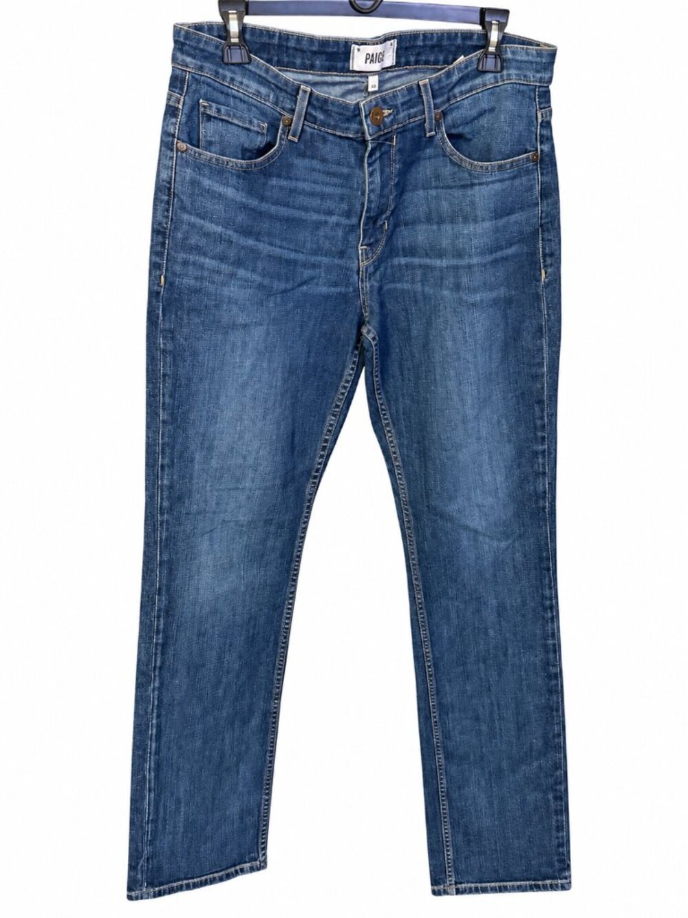 PAIGE Doheny Mens Relaxed Straight Leg Jeans Size 33 Mohawk Dark Wash Denim MINT